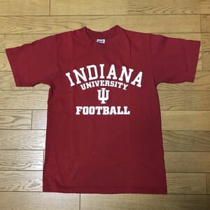 NCAA INDIANA UNIVERSITY FOOTBALL MEN’S SHORT SLEEVE T-SHIRTS size-S(着丈60身幅45) 中古 送料無料 NCNR