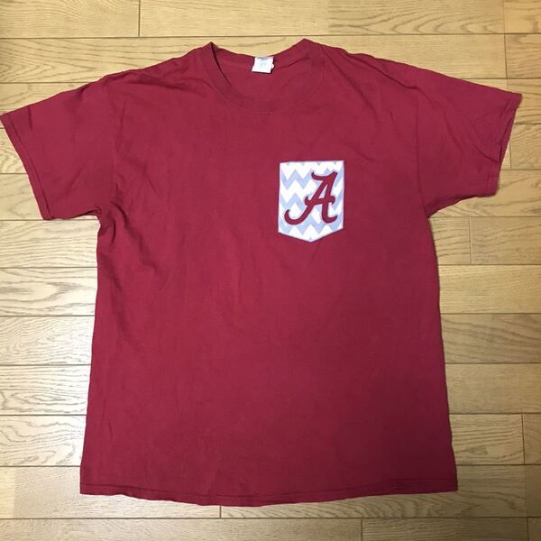 NCAA ALABAMA UNIVERSITY MEN’S SHORT SLEEVE T-SHIRTS size-L(着丈68身幅53) 中古(美品) 送料無料 NCNR