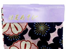 仕立て上がり浴衣 浴衣 プレタ 対応身長 155ｃｍ-168ｃｍ 変わり織 綿 濃紺地 八重桜 柄 No.60 セットにするとさらにお得！！_画像2