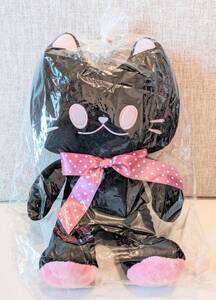 未開封・未使用品★　☆★BLACK CAT 人形★☆　可愛いピンク×ブラックカラーの猫人形　ぬいぐるみ　約30㎝　メリ人形　ブラック