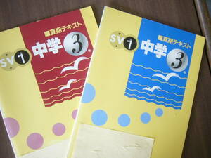 夏期テキスト（中学３年/教師用）セット/「夏期テキスト 中学３年 数学」＋「夏期テキスト 中学３年 英語」教師用 /解答と解説つき