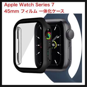 [ breaking the seal only ]Miimall* [ one body case ]Apple Watch Series 7 45mm film unification case electric plating whole surface protection (45mm| black )