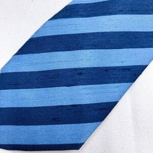 N226 美品◎ ネクタイ ストライプ柄 ブルー系 上質