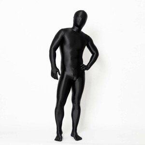 全身タイツ 超光沢 黒 男性女性兼用 Sサイズ ゼンタイ コスプレ ZENTAI レオタード ボディースーツ 仮装 イベント コスチューム 戦隊