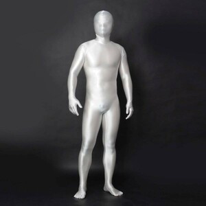 全身タイツ 超光沢 白 男性女性兼用 2XLサイズ ゼンタイ コスプレ ZENTAI レオタード ボディースーツ 仮装 イベント コスチューム 戦隊