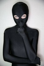 全身タイツ 目開き 黒 男性女性兼用 Mサイズ ゼンタイ コスプレ ZENTAI レオタード ボディースーツ 仮装 イベント コスチューム 戦隊_画像3