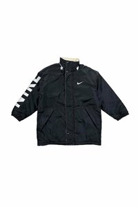 90‘s NIKE nylon jacket ナイキ ナイロンジャケット ハーフコート ダウンジャケット ブラック サイズL 刺繍ロゴ アウター ヴィンテージ