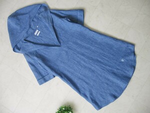 リネン100% 鎌倉シャツ KAMAKURA SHIRT ★ フード付き プルオーバーチュニック 11 麻 ブルー系