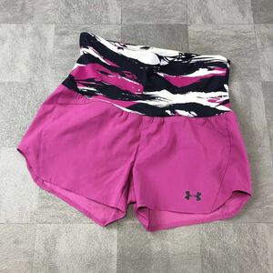 【美品】UNDER ARMOUR アンダーアーマー ショートパンツ トレーニング スポーツウェアHEATGEAR マゼンタピンク　SEMI FITTEDサイズSM