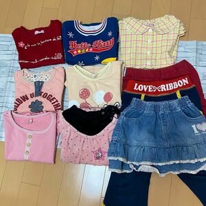 女の子服 100 10枚セット 長袖トップス Tシャツワンピース 