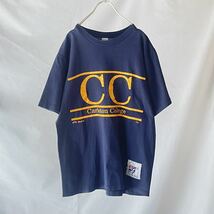 Made in USA CarletonCollege アメリカ製 ネイビーCC 半袖Tシャツ vintage_画像1