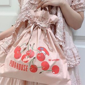 PINK HOUSE×マイメロディ 巾着型トートバッグ