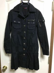 １１３９☆ＣＨＵＸＸＸ☆黒色長袖シャツワンピース☆Ｍサイズ中古