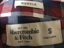 ◆Abercrombie＆Fitch アバクロンビー＆フィッチ 長袖シャツ S　チェック柄　胸ロゴ_画像6