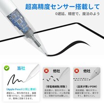 【新品】【超急速充電 iPadペン】タッチペン アップルペンシル互換 超高感度 極細 軽量 耐摩 傾き感知/誤作動防止/磁気吸着機能 no.1174_画像4