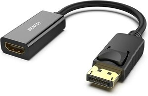 B【新品】ENFEI DisplayPort（ディスプレイポート） - HDMI 変換ケーブル、最大4K＠30Hzまでの解像度に対応　no.1009