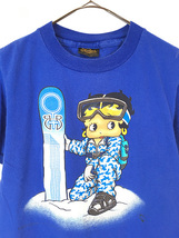 レディース 古着 90s BETTY BOOP ベティ 「GIRLS RULE!」 スノボー 両面 キャラクター Tシャツ L 古着_画像2