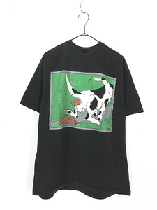 古着 90s USA製 犬 糞 シュール ポップ アート Tシャツ L 古着