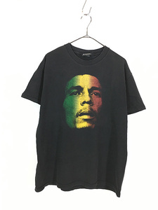 古着 90s USA製 BOB MARLEY 「Redemption Song」 ラスタ アート ロック レゲエ Tシャツ L 古着