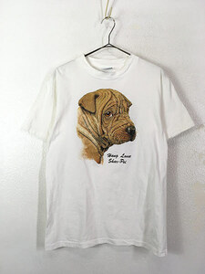 古着 90s USA製 犬 シャーペイ アニマル Tシャツ M 古着