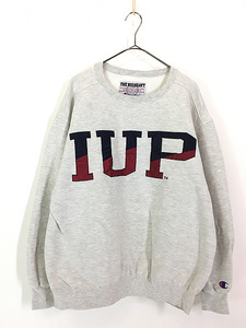 古着 90s USA製 Champion 「THE BIG HEAVY」 IUP 2トーン パッチ ヘビー スウェット トレーナー L 古着