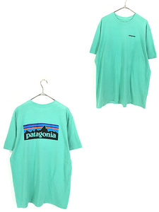 古着 18s Patagonia フィッツロイ バック Tシャツ エメラルドグリーン L 古着