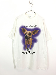 古着 90s TACOBELL 「Yo Quiero Taco Bell」 タコベル チワワ Tシャツ XL位 古着