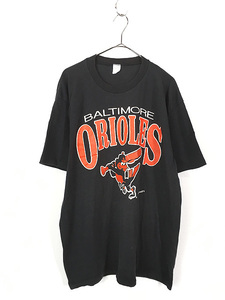 古着 80s USA製 MLB Baltimore Orioles オリオールズ ベースボール オールド Tシャツ 黒 L位 古着