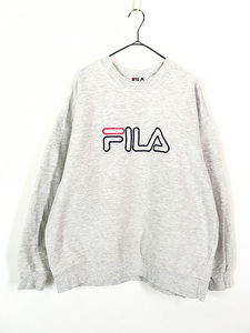 古着 90s Canada製 FILA BIG ロゴ 刺しゅう スウェット トレーナー XL 古着