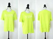 【VALENTINO｜ヴァレンティノ】VLTN ロゴプリントTシャツ ロゴTシャツ Tシャツ ネオンカラー 黄緑 M-L_画像2