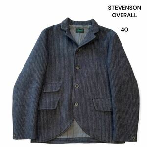 STEVENSON OVERALL スティーブンソンオーバーオール サックジャケット テーラード ビーチクロス ブラウンズビーチ 40 ネイビー 紺