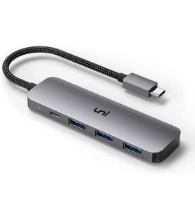 uni Accessories 4-in-1 USB Cアダプター 3つのUSB 3.0ポート付き 100W USB-C PD充電ポート Thunderbolt 3 USB Type C - USB 3.0