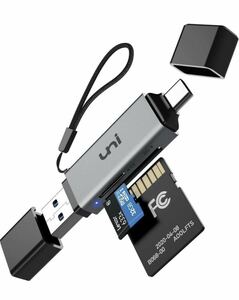 uniAccessories SDカードリーダー USB 3.0 Type C 2-in-1 SD/TF同時読み書きmicroSDXC microSDHC / MMC / RS-MMC /microSD/UHS-Iカード対応