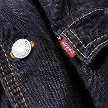 Levi’s リーバイス 70904 USED加工 ブラック デニムジャケット カバーオール ワーク ダメージ加工 メンズ (L) 黒　●o-523_画像10