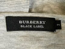 ★【名作 美品】BURBERRY BLACK LABEL バーバリー ブラックレーベル ホースマーク ロゴ プリント ボーダー ヘンリーネック ロンT Tシャツ 2_画像5