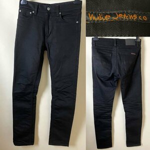 *[ regular price 23,100 jpy beautiful goods ] NudieJeans Nudie Jeans LEAN DEAN Lee n Dean DRY EVER BLACK stretch black Denim pants W28