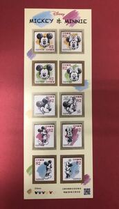 記念切手 ♪ グリーティング ミッキー＆ミニー ディズニー 平成29年 82円×10枚 シールタイプ（管理KK126）
