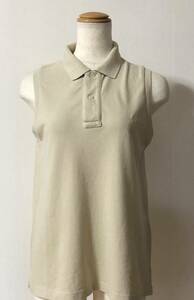  Ralph Lauren Polo sport * no sleeve polo-shirt beige S size cotton 100%