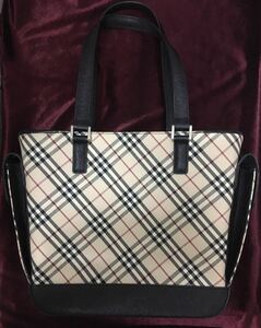 未使用 ♪ BURBERRY ♪ ハンドバッグ トートバッグ ショルダーバッグ チェック柄 ノバチェック サイドポケット バーバリー