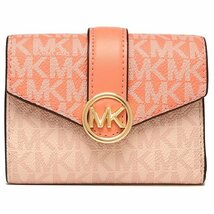 新品未使用! マイケルコース MKシグネイチャー柄 二つ折り財布 ライトピンク/ピンク ウォレット MICHAEL KORS_画像1