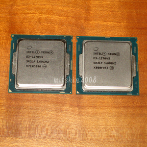 【2個セット】Intel Xeon E3-1270 v5 3.6GHz(TB:最大4.0GHz) LGA1151 Skylake 動作確認済 クリックポストなら送料185円(E3-1270V5)[No.899]