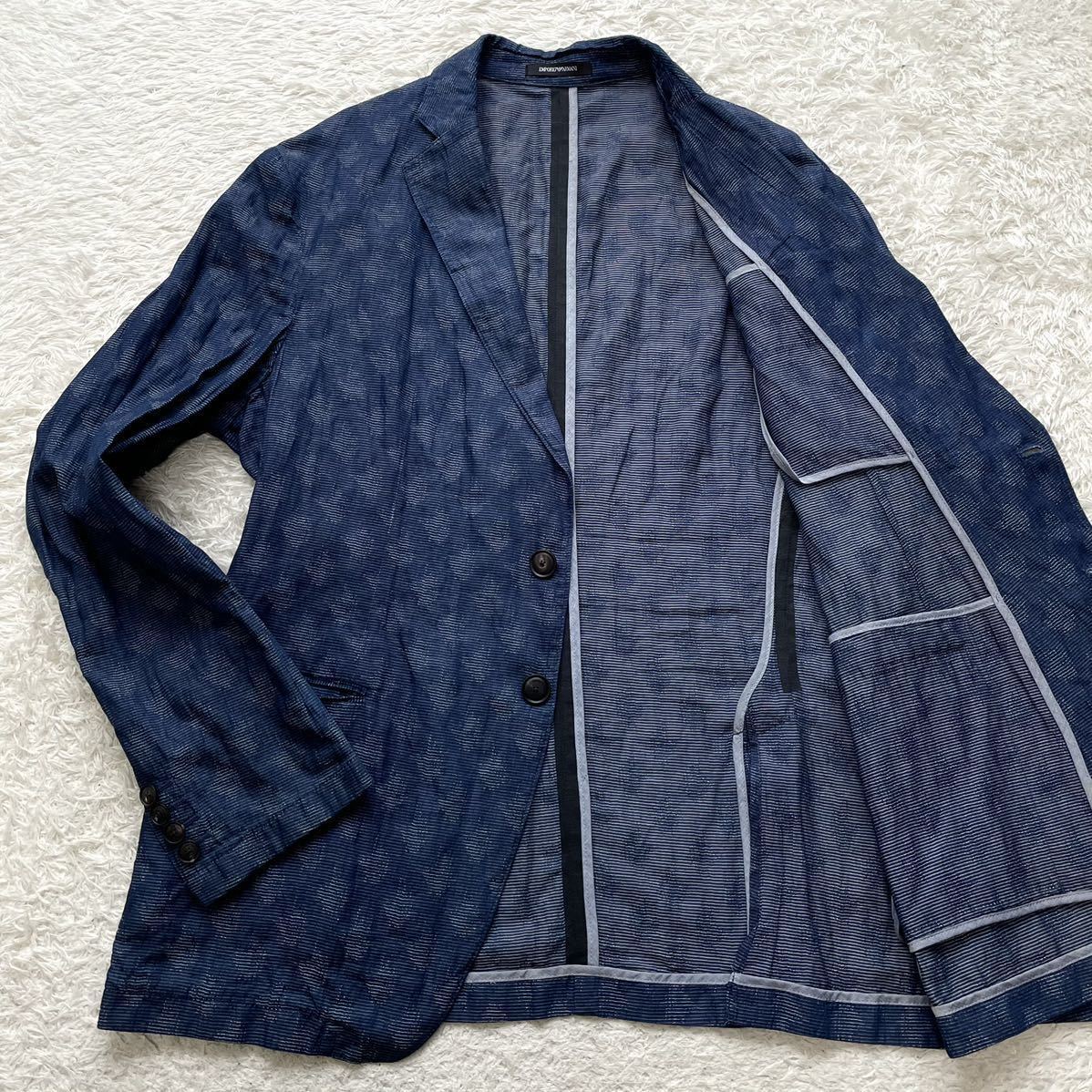 エンポリオアルマーニ/希少54/極美品XL位◎EMPORIO ARMANI 黒タグ 総柄