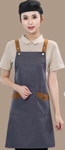  free shipping apron H type Brown stylish simple plain lovely pocket childcare worker apron apron long height 