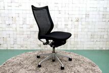 GMGT15○okamura / オカムラ BARON バロンチェア オフィスチェア 事務椅子 スタンダードメッシュ ブラック 定価約12万_画像9