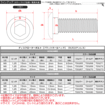 ヤマハ用 ブレーキ ディスクローター ボルト M8×15mm P=1.25 ステンレス 削り出し シンホールヘッド ゴールド TD0057_画像4