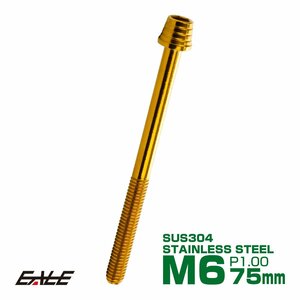 M6×75mm ステンレス テーパーシェルヘッドボルト キャップボルト クランクケース等エンジン周りに ゴールド TB0320