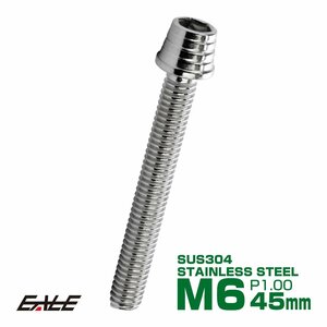 M6×45mm ステンレス テーパーシェルヘッドボルト キャップボルト クランクケース等エンジン周りに シルバー TB0255