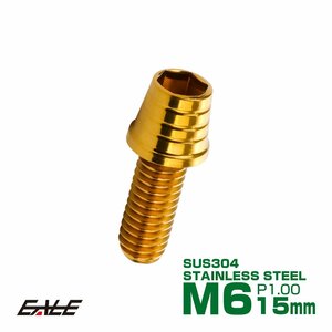 M6×15mm ステンレス テーパーシェルヘッドボルト キャップボルト クランクケース等エンジン周りに ゴールド TB0308