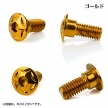 ブレーキ ディスクローター ボルト ホンダ用 M8×15mm P=1.25 ステンレス 削り出し スターヘッド ゴールド TD0015_画像2