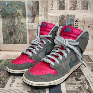 SB DUNK HIGH PREMIUM "BRAIN WRECK" 313171-007 （PAVEMENT GREY/ニュートラルグレー/ビビッドピンク）